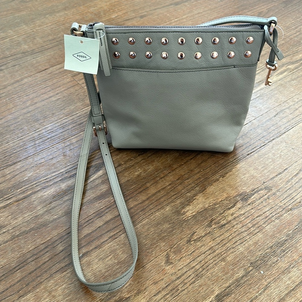 Fossil Purse grey with copper accents